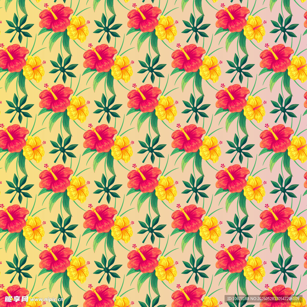 多彩花卉图案背景纹理