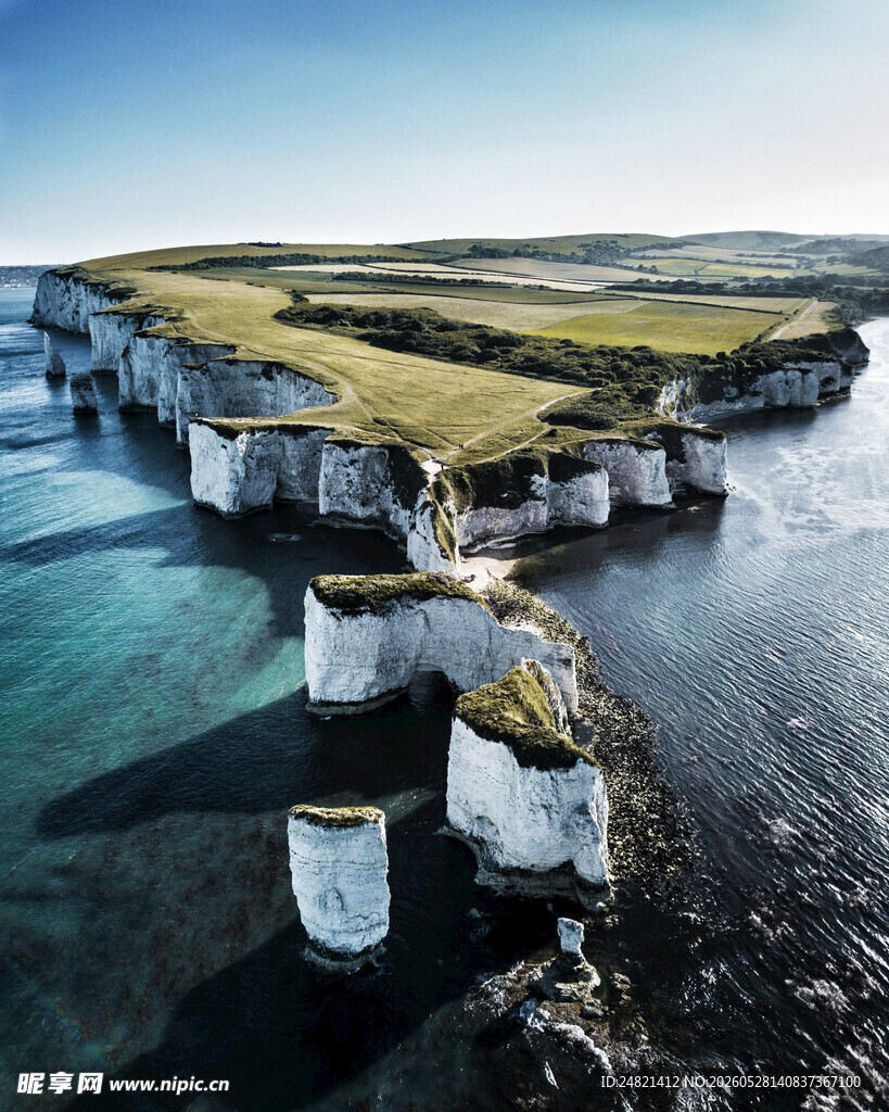 英国白垩断崖海景风光