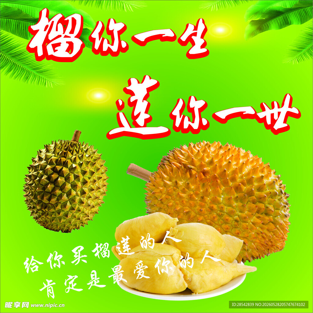 榴莲促销 榴你一生 莲你一世
