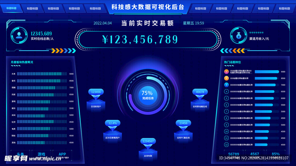 科技感数据可视化界面
