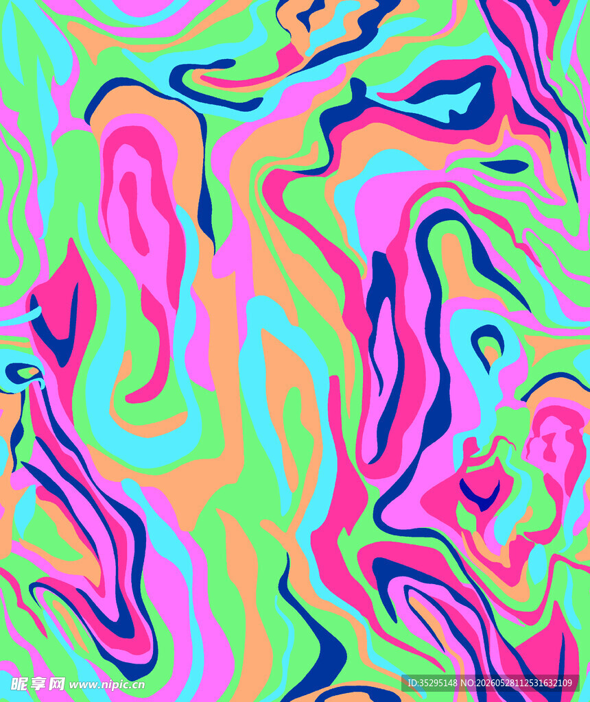 梦幻流体渐变抽象艺术图案