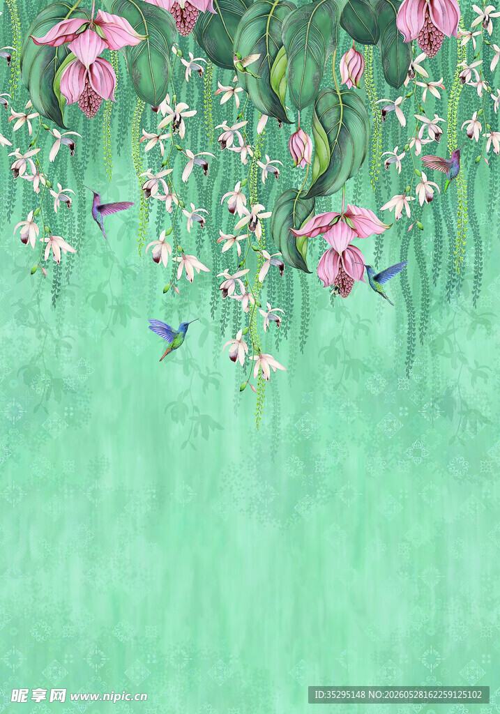 梦幻花卉垂挂美景