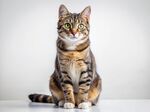 坐姿优雅的斑纹猫咪