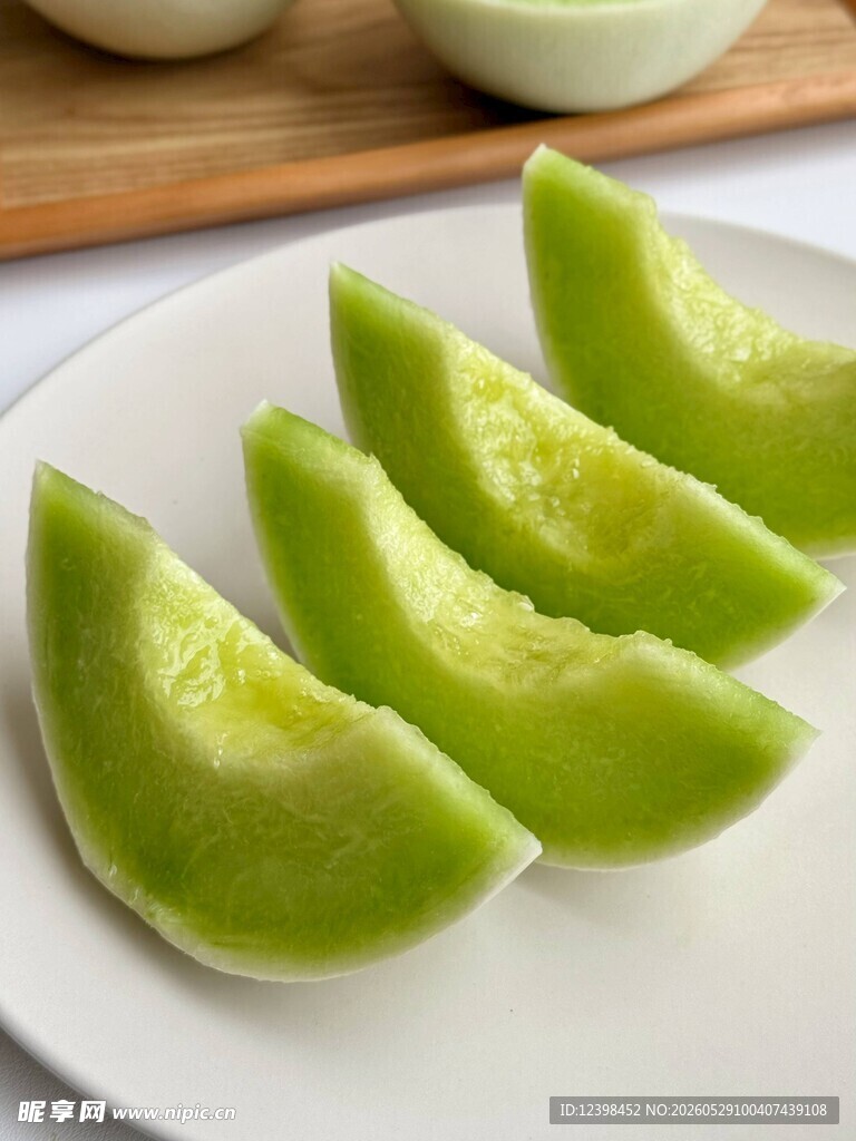 新鲜青甜瓜切片