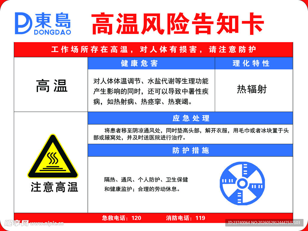 高温风险告知卡