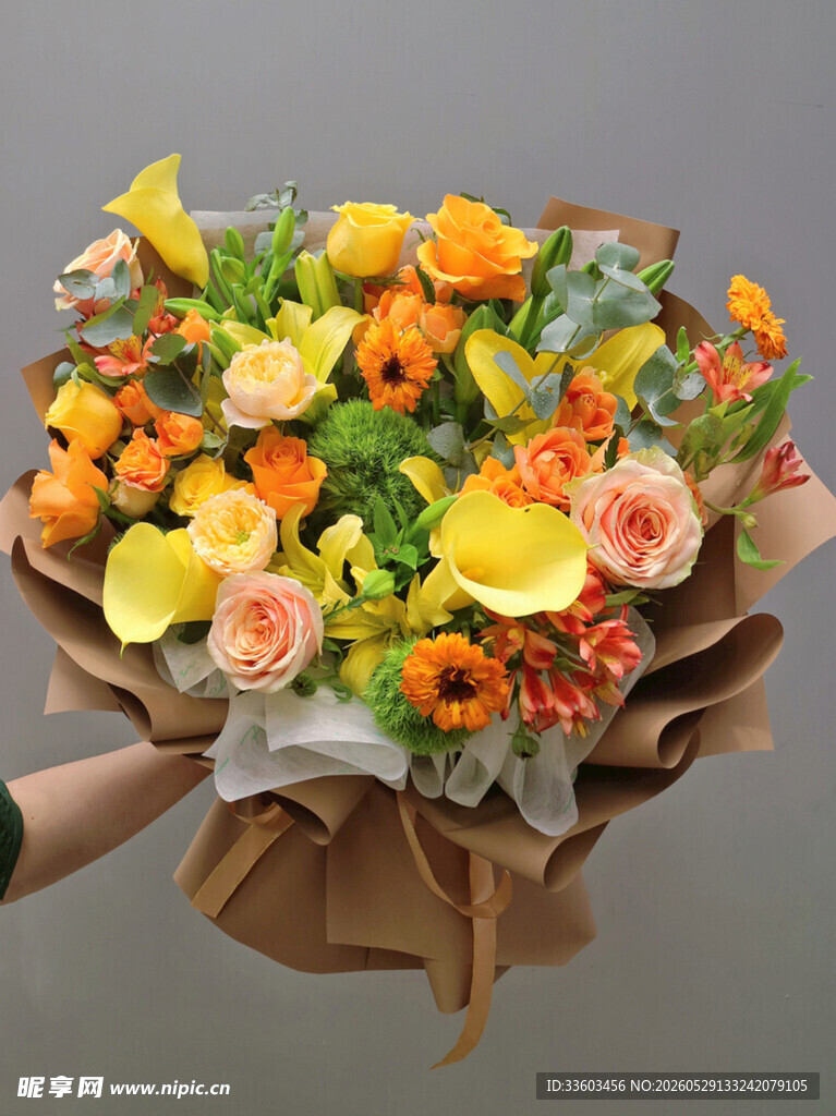 多彩鲜花花束视觉盛宴