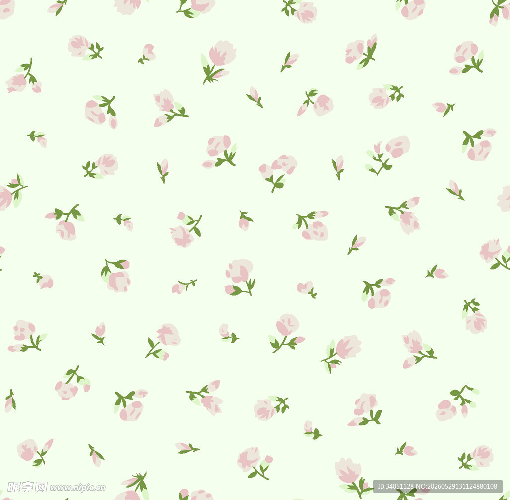 粉色小花简约无缝图案