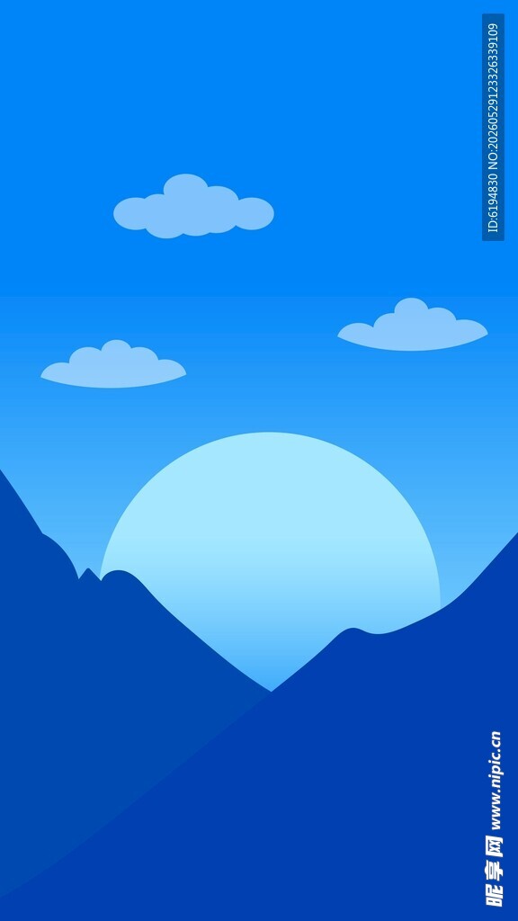 蓝空山水背景