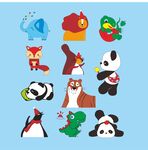 可爱动物卡通图标集合