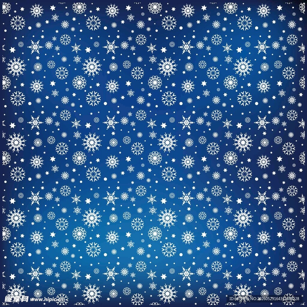 蓝色梦幻雪花背景图案