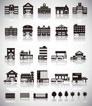 多样建筑轮廓图标集