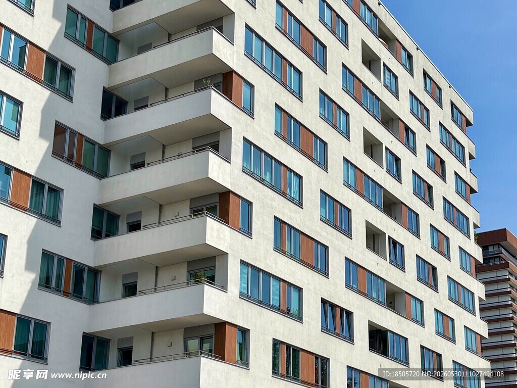 现代高层公寓建筑外观