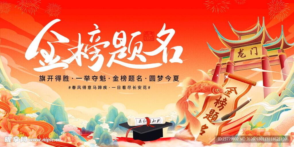 金榜题名展板