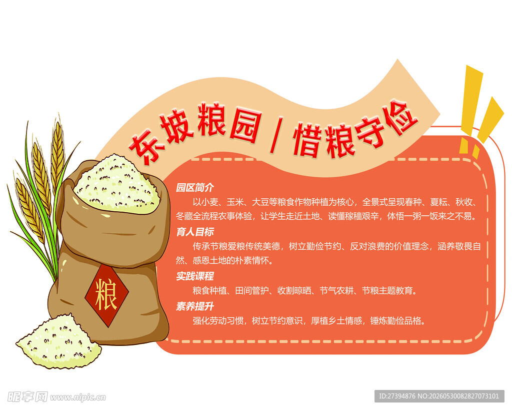 学校粮食园牌