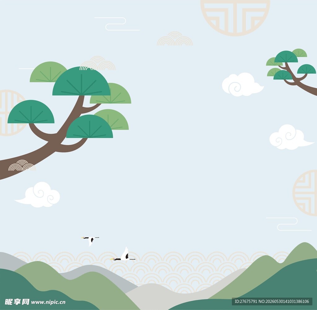 国风山水背景
