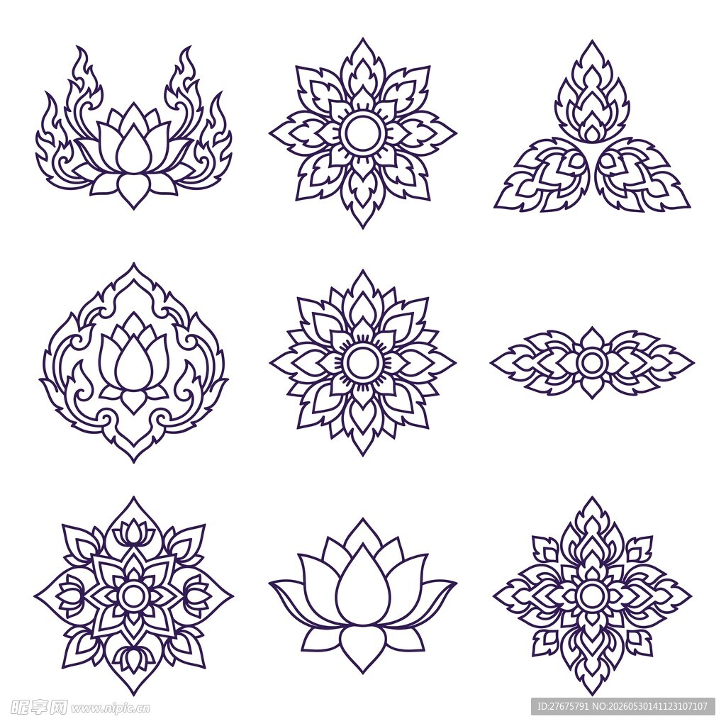 泰式花纹素材