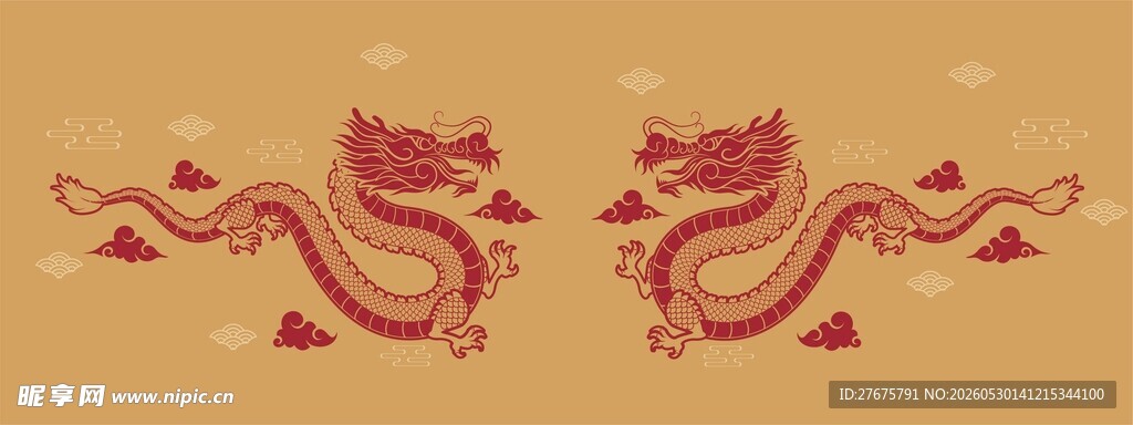 国风双龙纹样