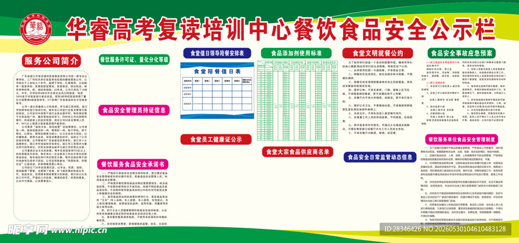 华睿学校公示栏 宣传栏