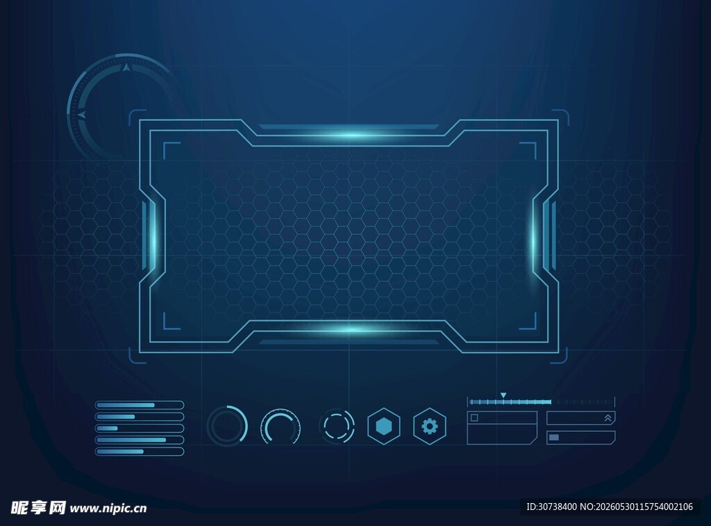 科技 UI 边框