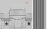 中式古建筑轮廓图
