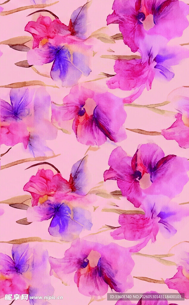 粉色紫色花卉