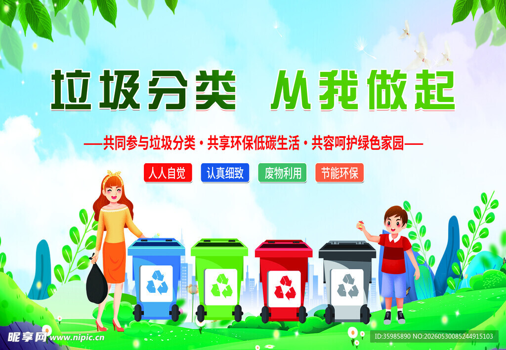 垃圾分类从我做起宣传图