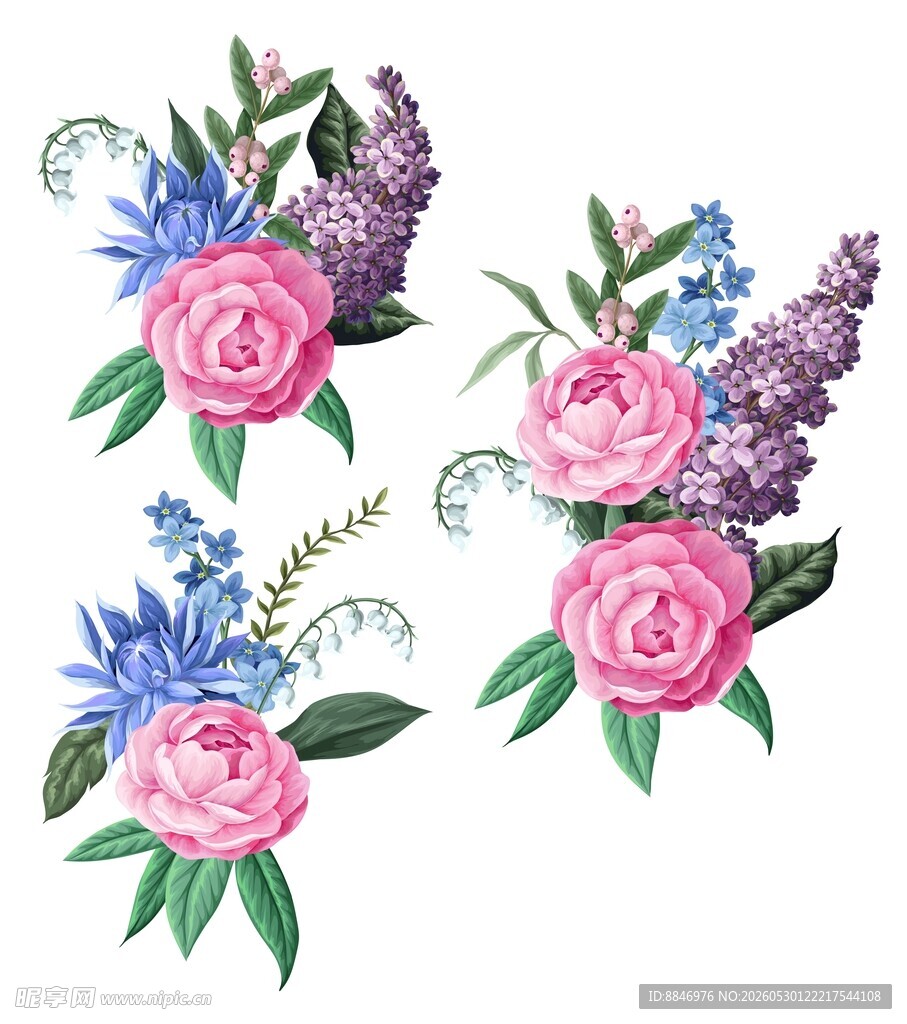 手绘花卉素材