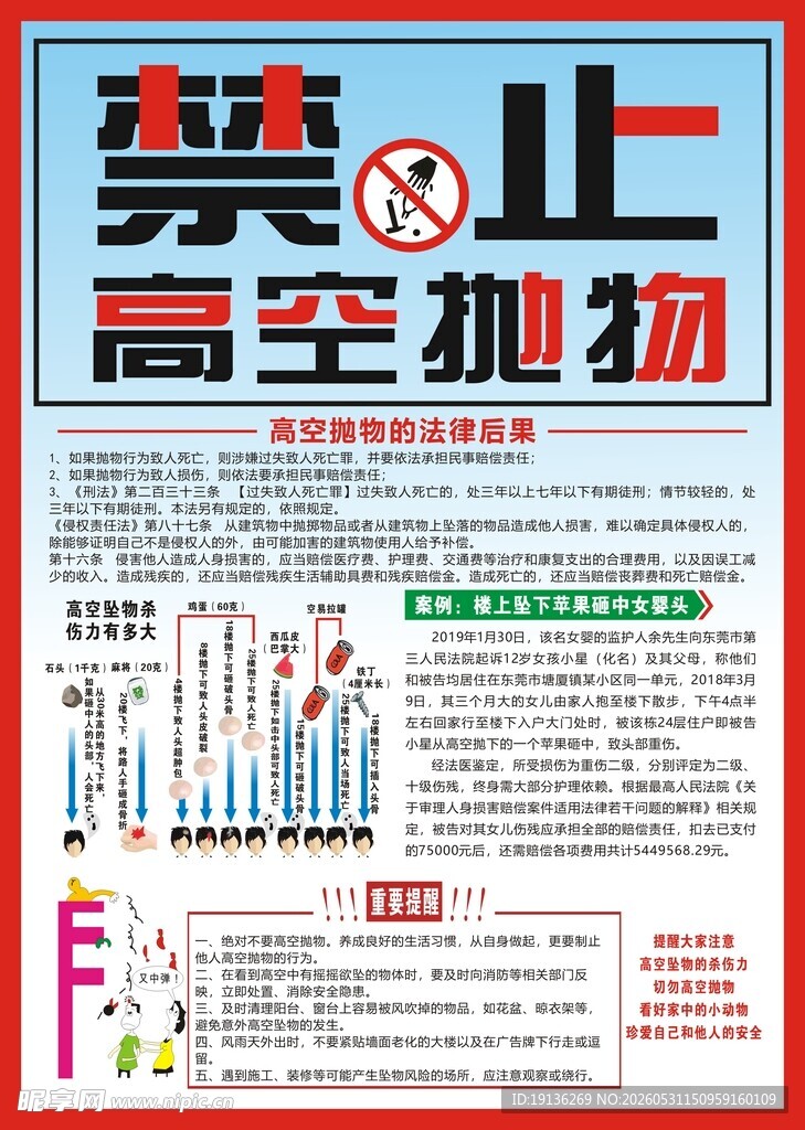 禁止高空抛物宣传海报