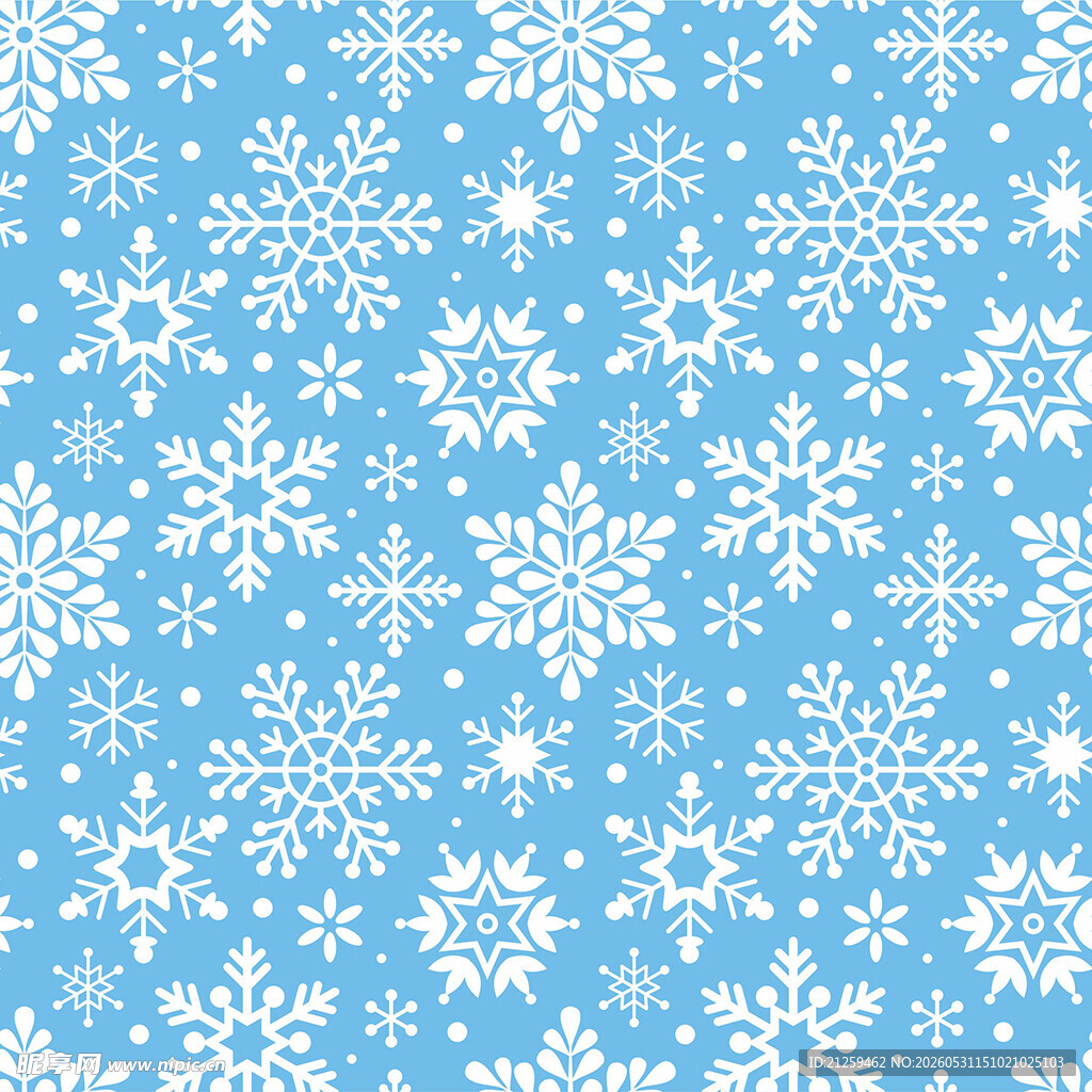 蓝色雪花图案背景