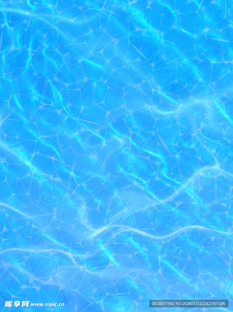 清澈湛蓝的水面波纹