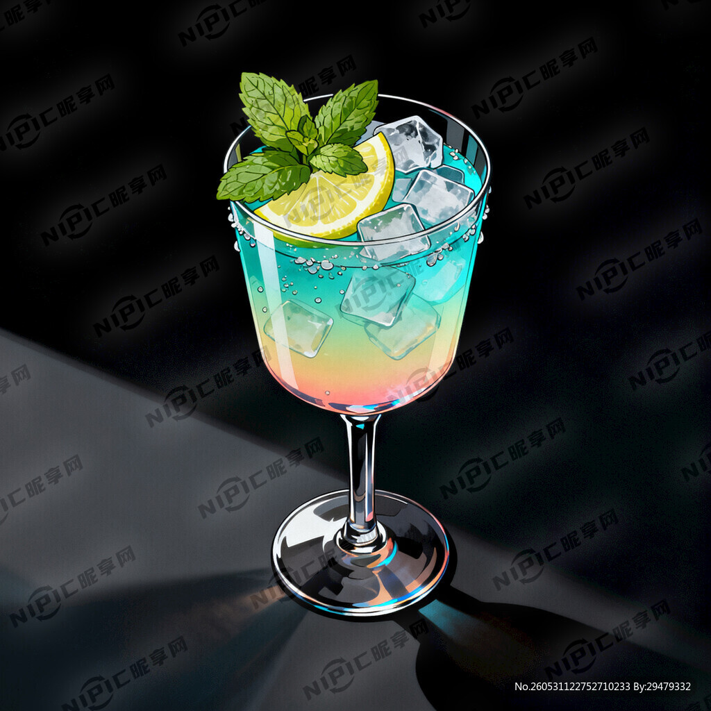 潮流高脚杯鸡尾酒