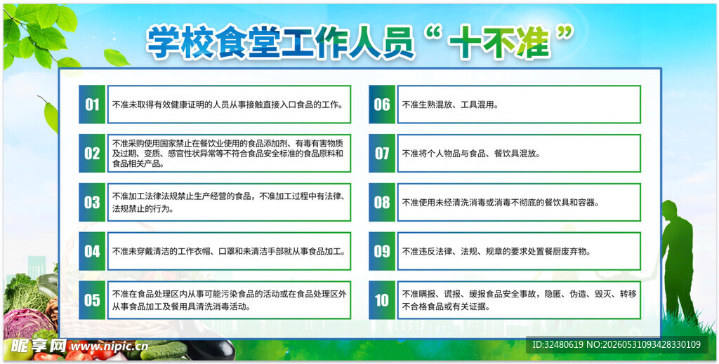 学校食堂工作人员十条承诺