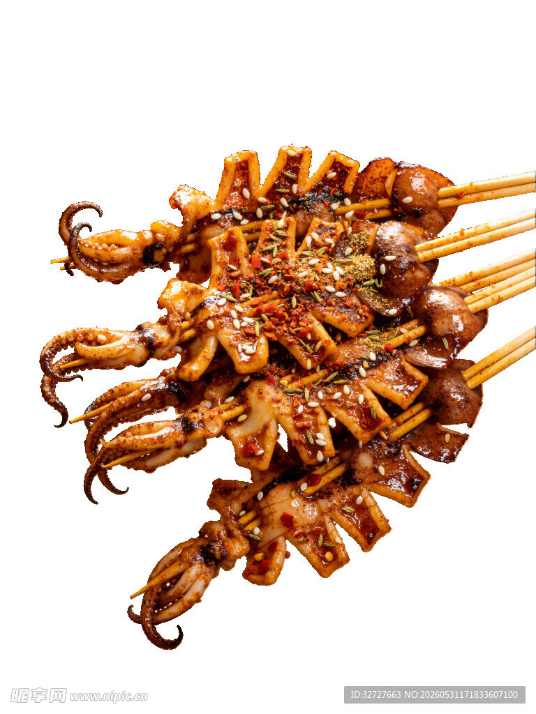 美味烤鱿鱼串