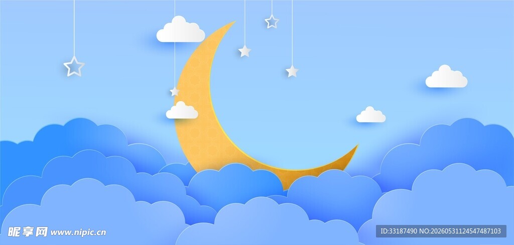 夜空剪纸背景