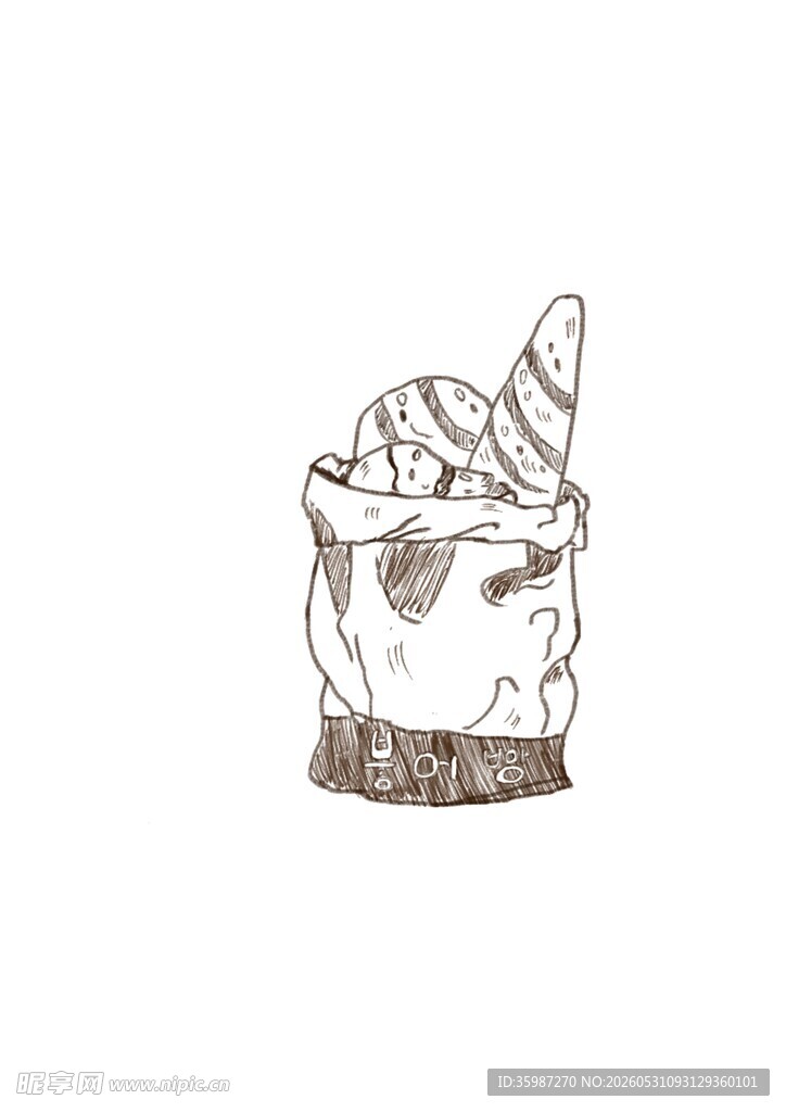 简笔画面包