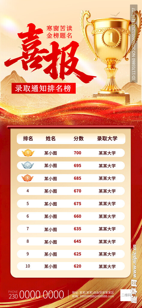 喜报荣誉榜