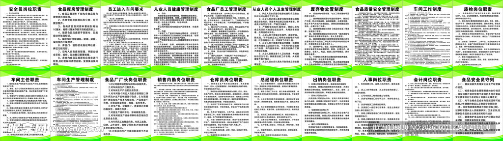 食品厂职责制度牌