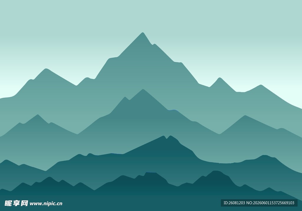 青绿山水背景