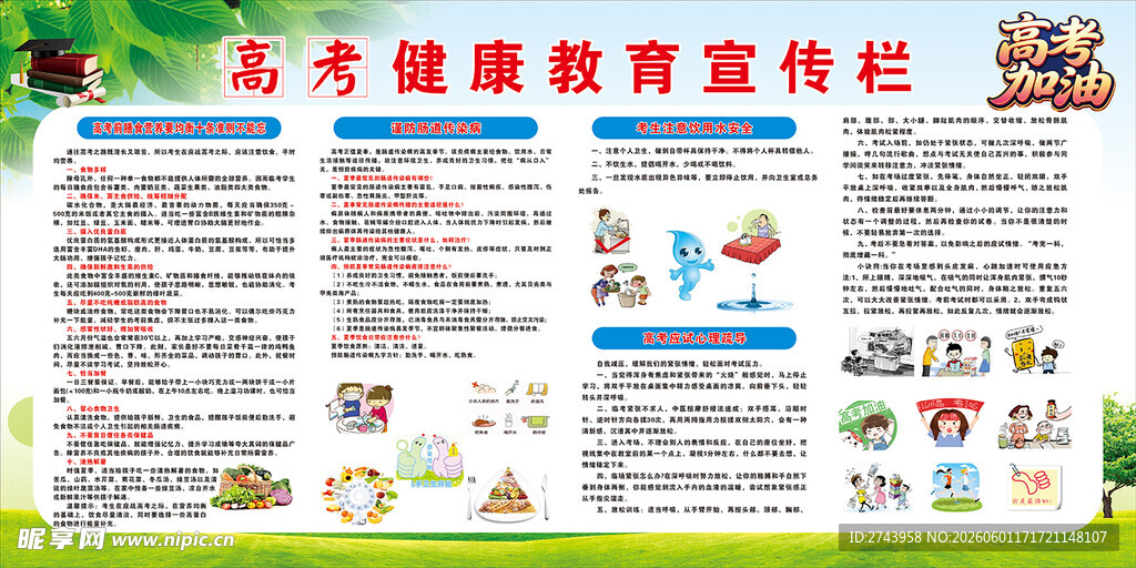 高考健康教育宣传栏