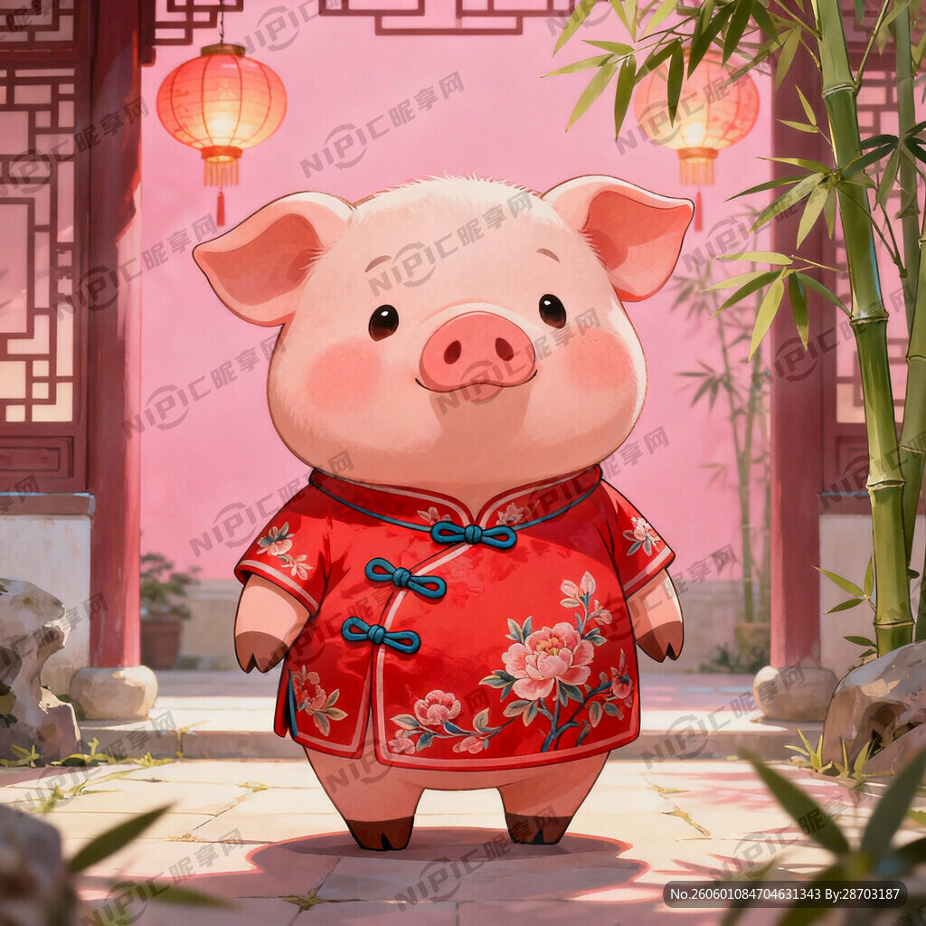 穿旗袍的小猪