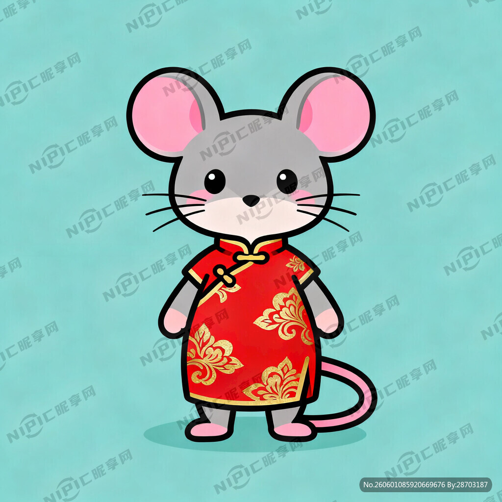 穿旗袍的小老鼠