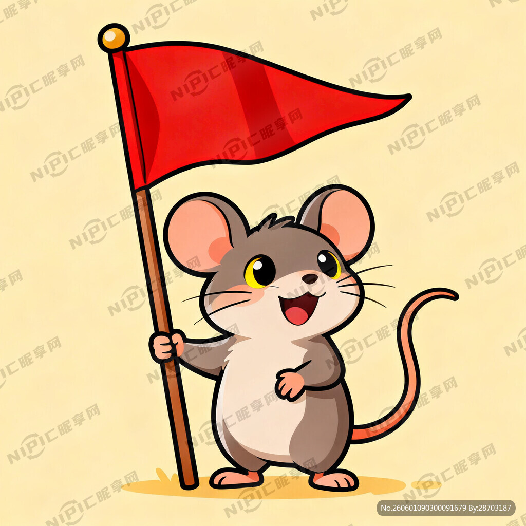 旗开得胜的小老鼠