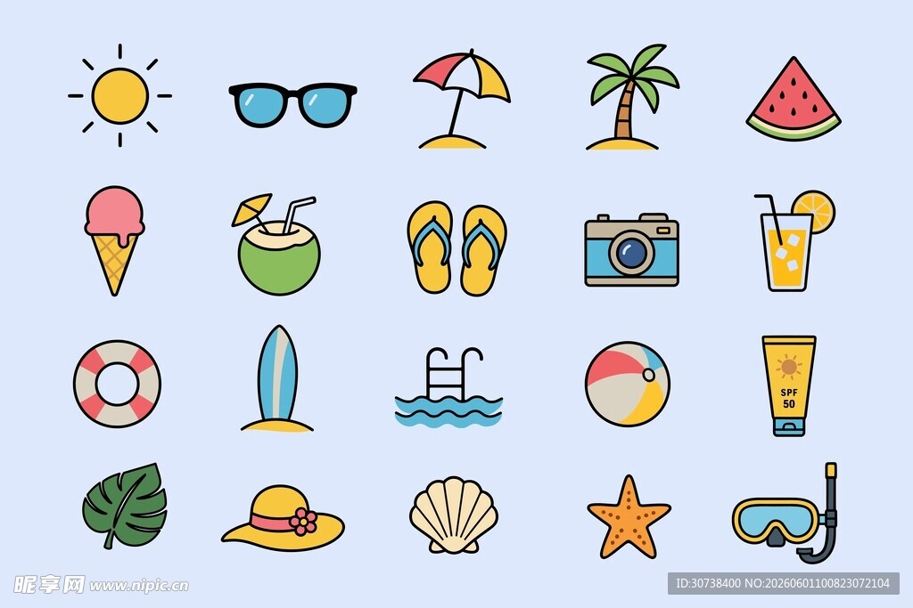 夏日度假图标