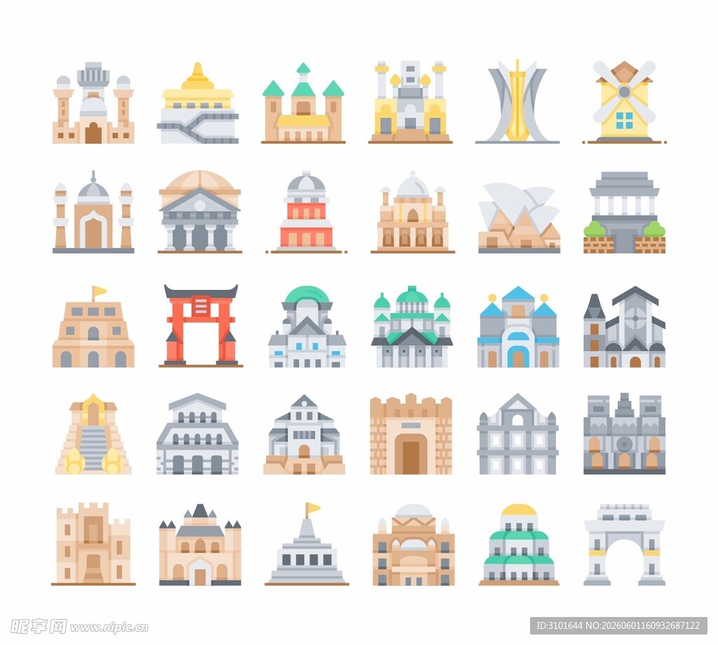 外国建筑图标