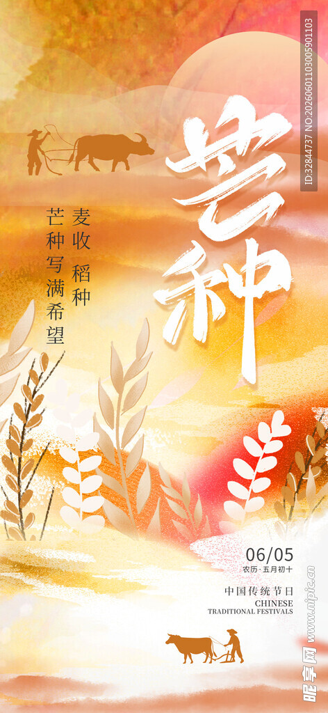 梦幻芒种时节田园美景