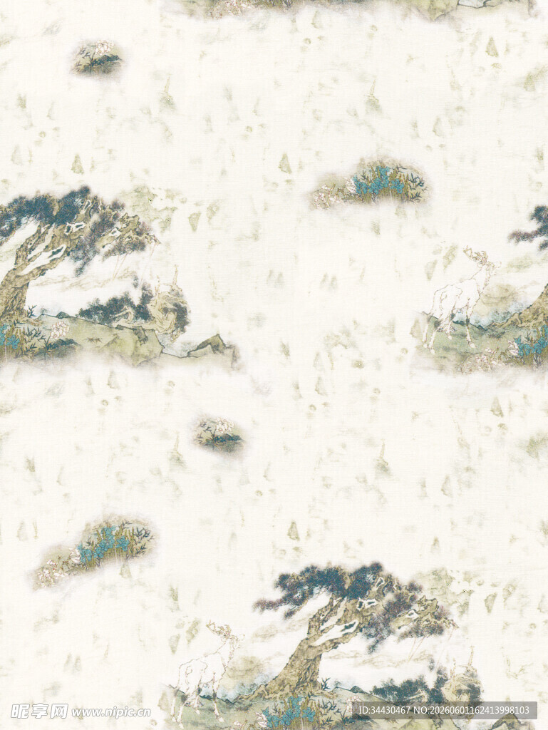 水墨风格山水纹理图案