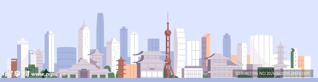 城市天际剪影