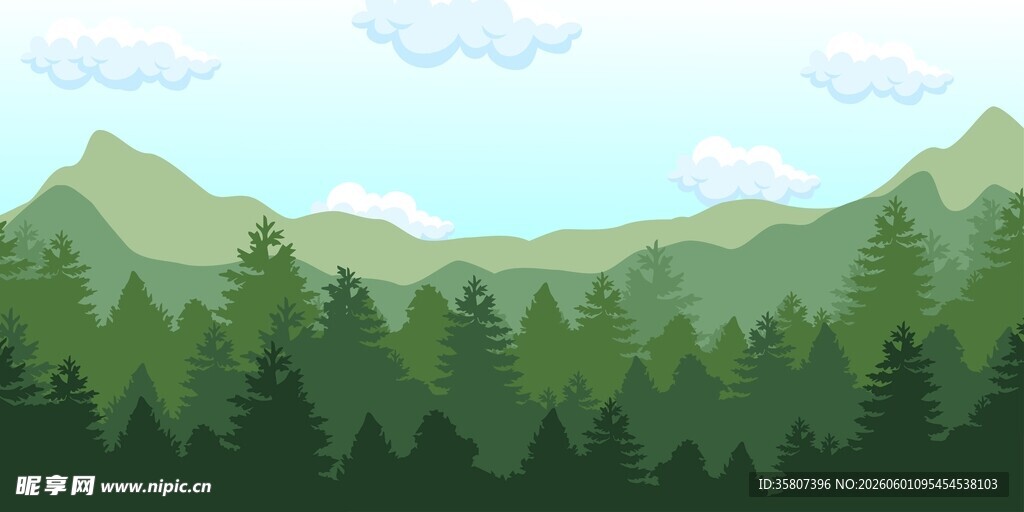 山林风景插画
