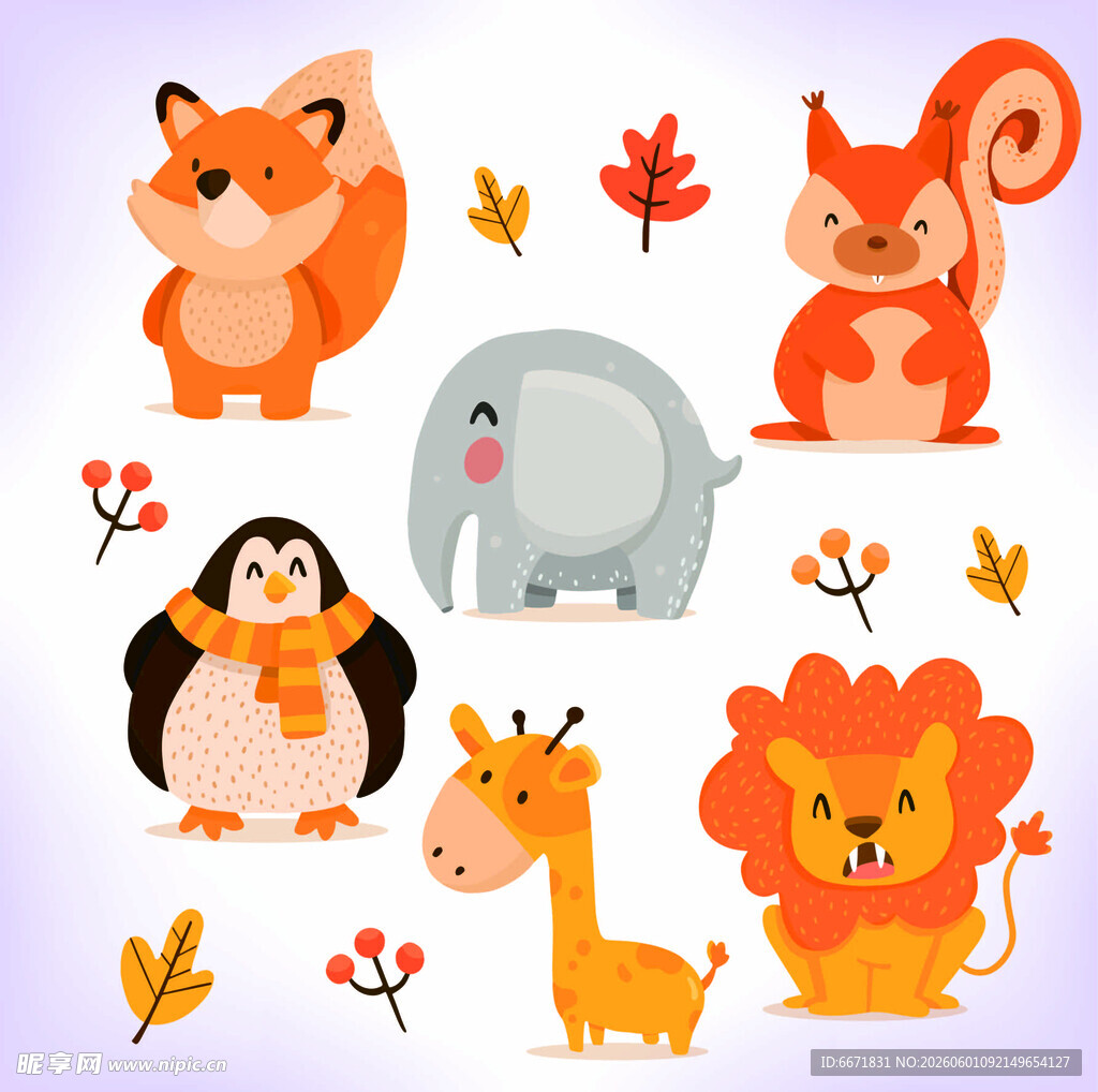 可爱动物插画集合
