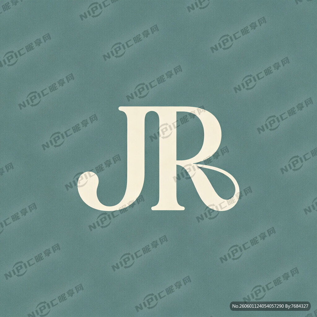 JR的圆润带尾艺术标志